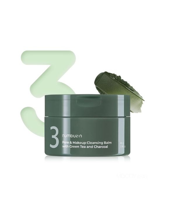 numbuzin no3 pore makeup cleansing balm with green tea and charcoal 85g 1