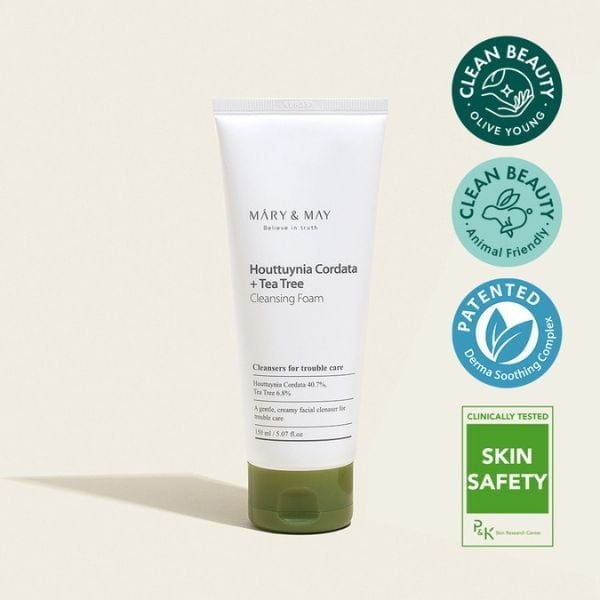 MARY & MAY Houttuynia Cordata + Tea Tree Cleansing Foam 150ml - Detergente viso 4 MARY & MAY Houttuynia Cordata + Tea Tree Cleansing Foam 150ml - Detergente viso