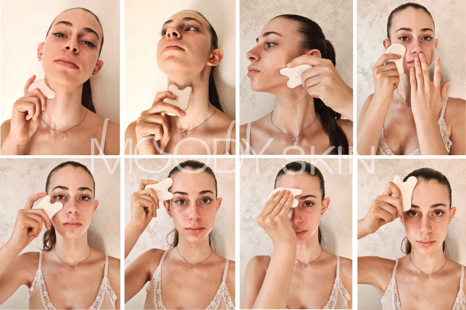 Gua Sha, cos’è, come si usa e quali sono i benefici per la pelle 22 movimenti massaggio gua sha