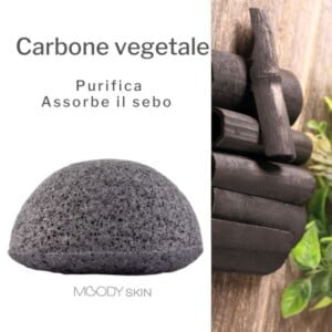 SUN & SIA Spugna KONJAC Carbone nero di Bamboo 1pc