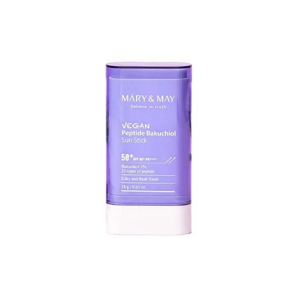MARY & MAY Vegan Peptide Bakuchiol Sun Stick SPF50+ PA++++ 18g 1 MARY & MAY Vegan Peptide Bakuchiol Sun Stick SPF50+ PA++++ 18g
