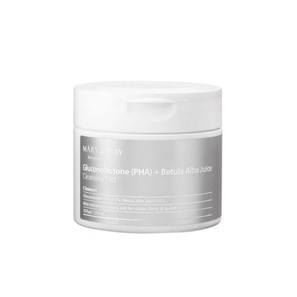 MARY & MAY Gluconolactone (PHA)+Betula Alba Juice Cleansing Pad 70pcs - Dischetti esfolianti 1 MARY & MAY Gluconolactone (PHA)+Betula Alba Juice Cleansing Pad