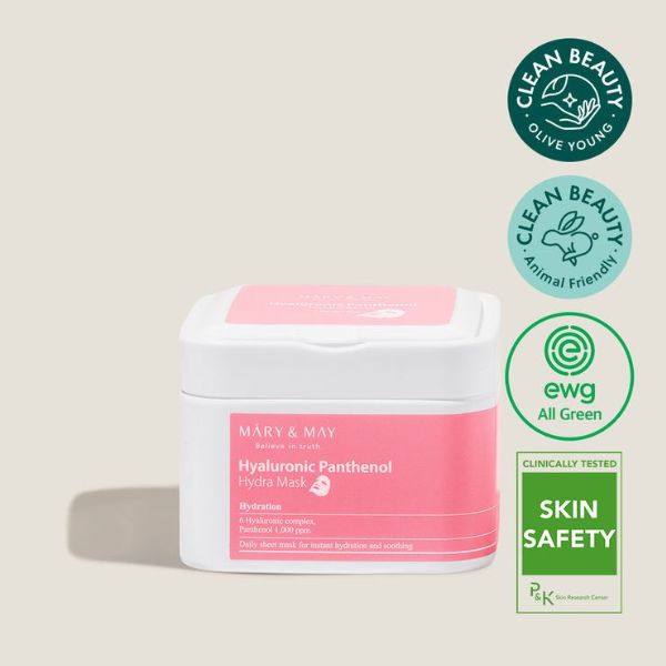 MARY&MAY Hyaluronic Panthenol Hydra Mask 30pc - Maschere in tessuto 3 MARY&MAY Hyaluronic Panthenol Hydra Mask packaging