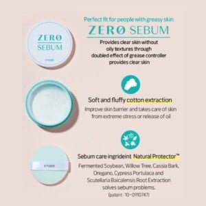 ETUDE Zero Sebum Drying Powder 4g - Polvere opacizzante anti-sebo