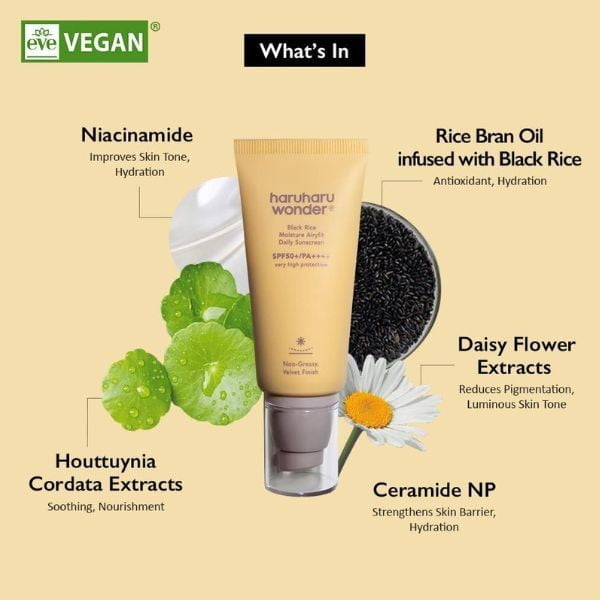 HARUHARU WONDER Black Rice Moisture Airyfit Daily Sunscreen SPF 50+/PA++++ 50ml 6 HARUHARU WONDER Black Rice Moisture Airyfit Daily Sunscreen SPF 50+/PA++++ 50ml- Crema solare