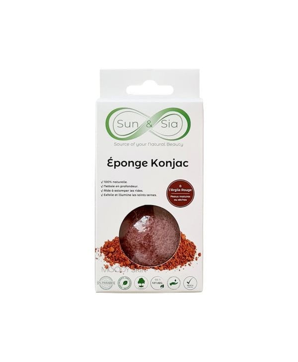 sun sia spugna konjac argilla rossa 1pc