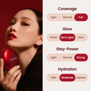 TIRTIR Mask Fit Red Cushion 23N Sand SPF40 PA++18g 19 TirTir Mask Fit Red Cushion coverage