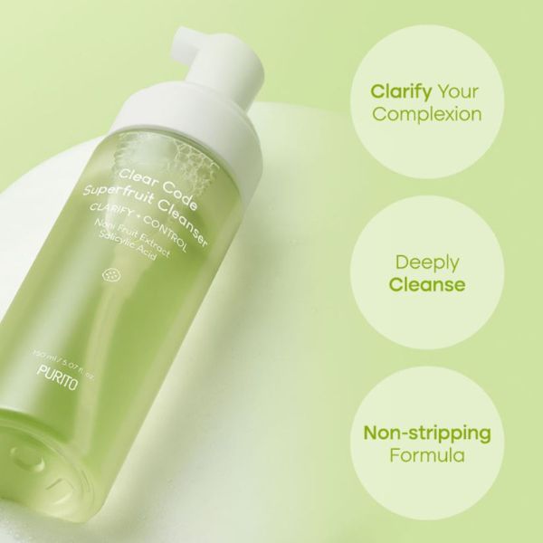 PURITO SEOUL Clear Code Superfruit Cleanser 150ml 7 PURITO SEOUL Clear Code Superfruit Cleanser benefits