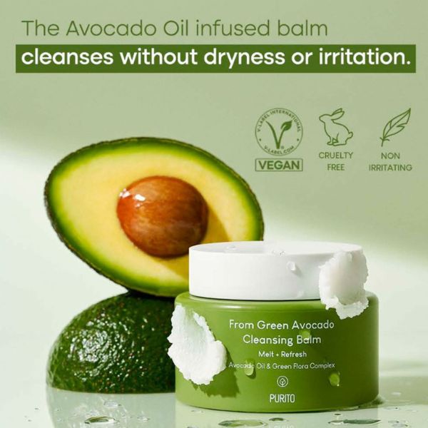 PURITO SEOUL From Green Avocado Cleansing Balm 100ml 7 PURITO SEOUL From Green Avocado Cleansing Balm texture image vegan
