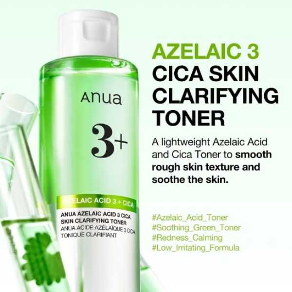 ANUA Azelaic Acid 3 Cica Skin Clarifying Toner 250ml 2 ANUA Azelaic Acid 3 Cica Skin Clarifying Toner image