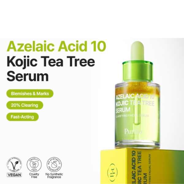 PURITO SEOUL Azelaic Acid 10 Kojic Tea Tree Serum 30ml 10 PURITO SEOUL Azelaic Acid 10 Kojic Tea Tree Serum texture vegan