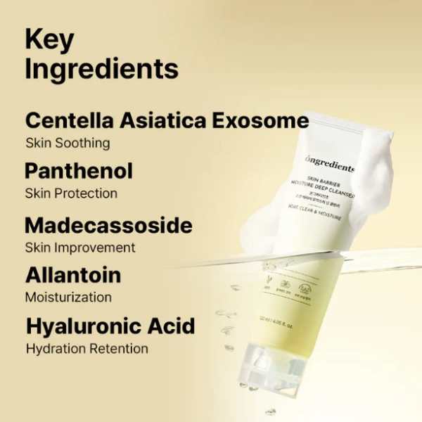 ONGREDIENTS Skin Barrier Moisture Deep Cleanser 120ml 4 Ongredients Skin Barrier Moisture Deep Cleanser ingredients