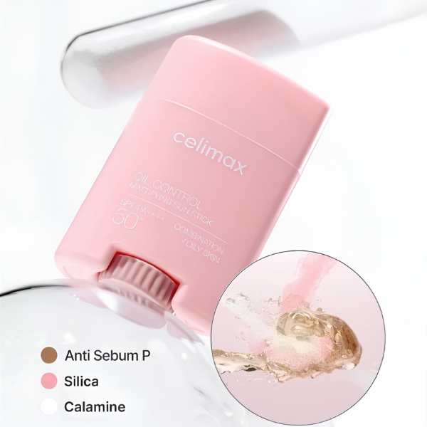 CELIMAX Oil Control Mattifying Sun Stick SPF50+ 19g 5 CELIMAX Oil Control Mattifying Sun Stick SPF50+ benefits 2