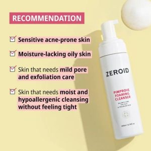 ZEROID Pimprove Foaming Cleanser 200ml 10 ZEROID Pimprove Foaming Cleanser recommended