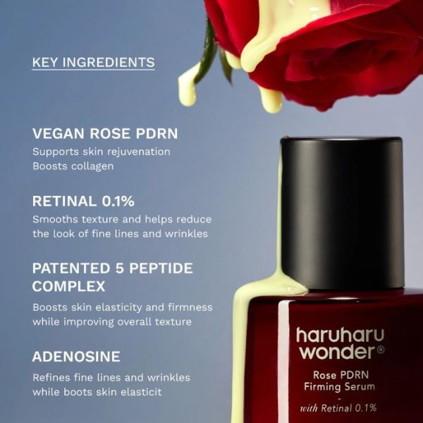 HARUHARU WONDER Rose PDRN Firming Serum Retinal 0.1%, 30ml 4 HARUHARU WONDER Rose PDRN Firming Serum Retinal 0.1 ingredients