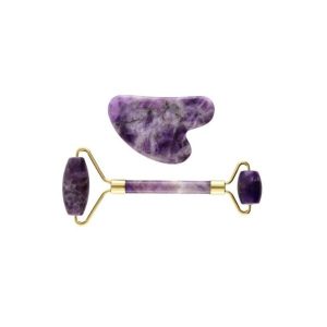 GUA SHA E ROLLER VISO SET Ametista 4 GUA SHA E ROLLER VISO SET Ametista duo