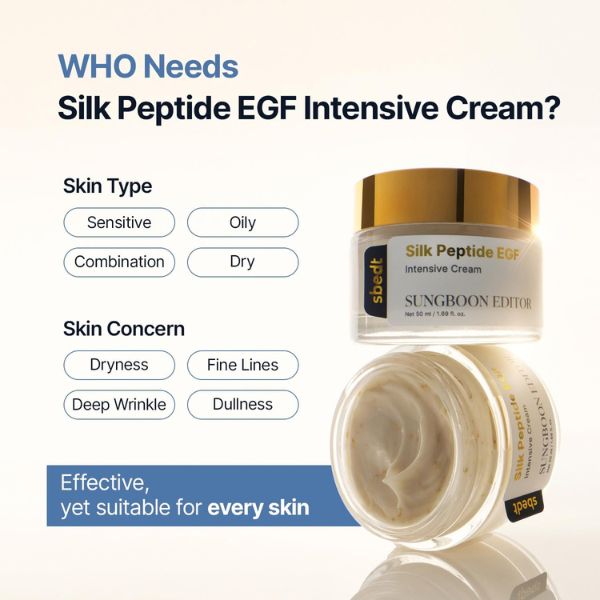 SUNGBOON EDITOR Silk Peptide EGF Intensive Cream 50ml 9 Sungboon Editor Silk Peptide EGF Intensive Cream skin concern